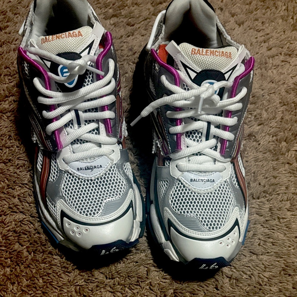 Balenciaga Kids' Gray and Purple Sneakers